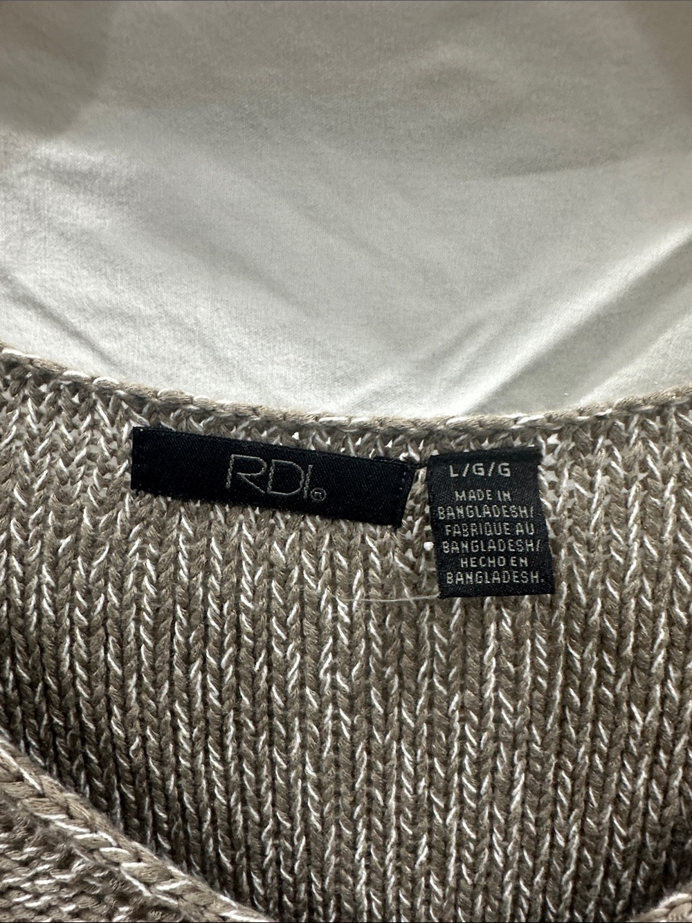 RDI Taupe V-Neck Lightweight Knit Sweater - Picture 2 of 4